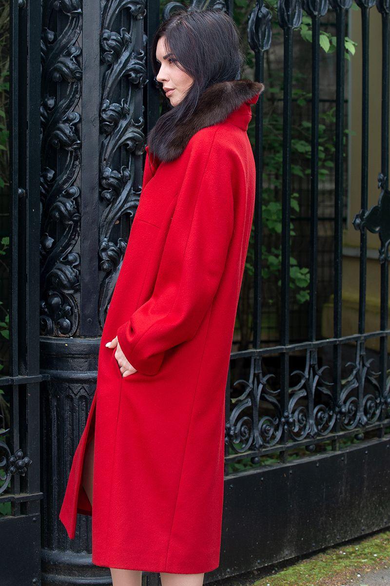 Пальто из кашемира с соболем фото