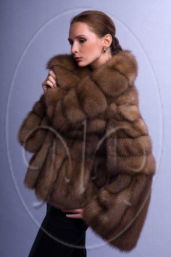 Шуба из меха куницы фото