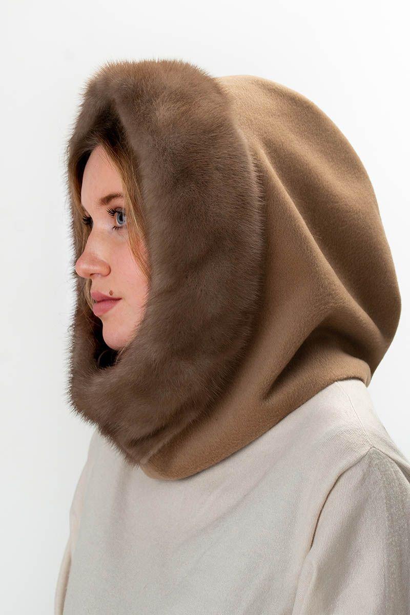 Норковый капор с кашемиром фото