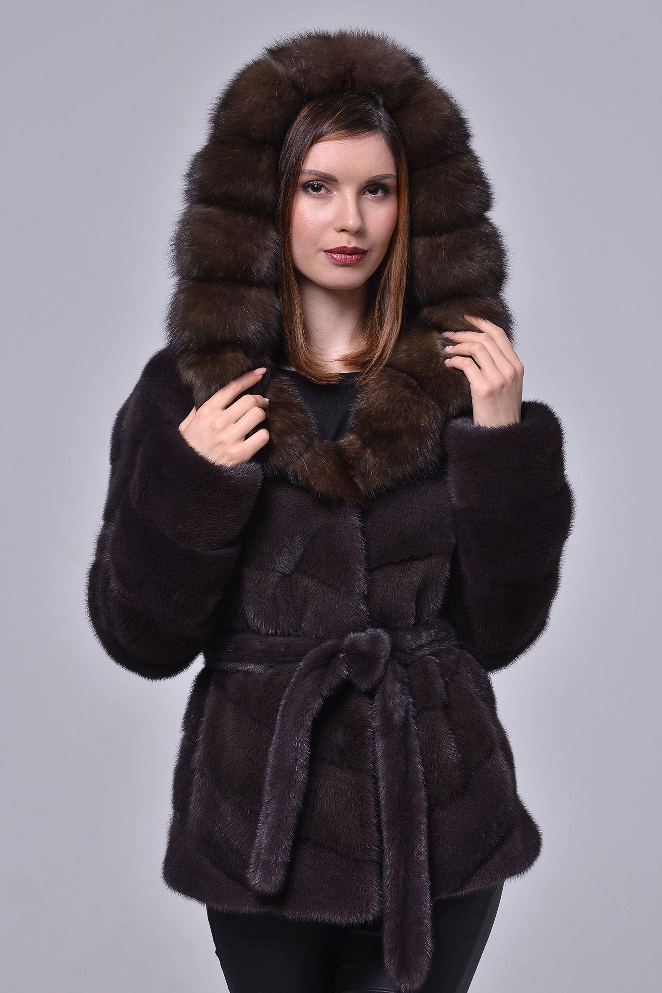 Куртка женская из  норки и соболя фото