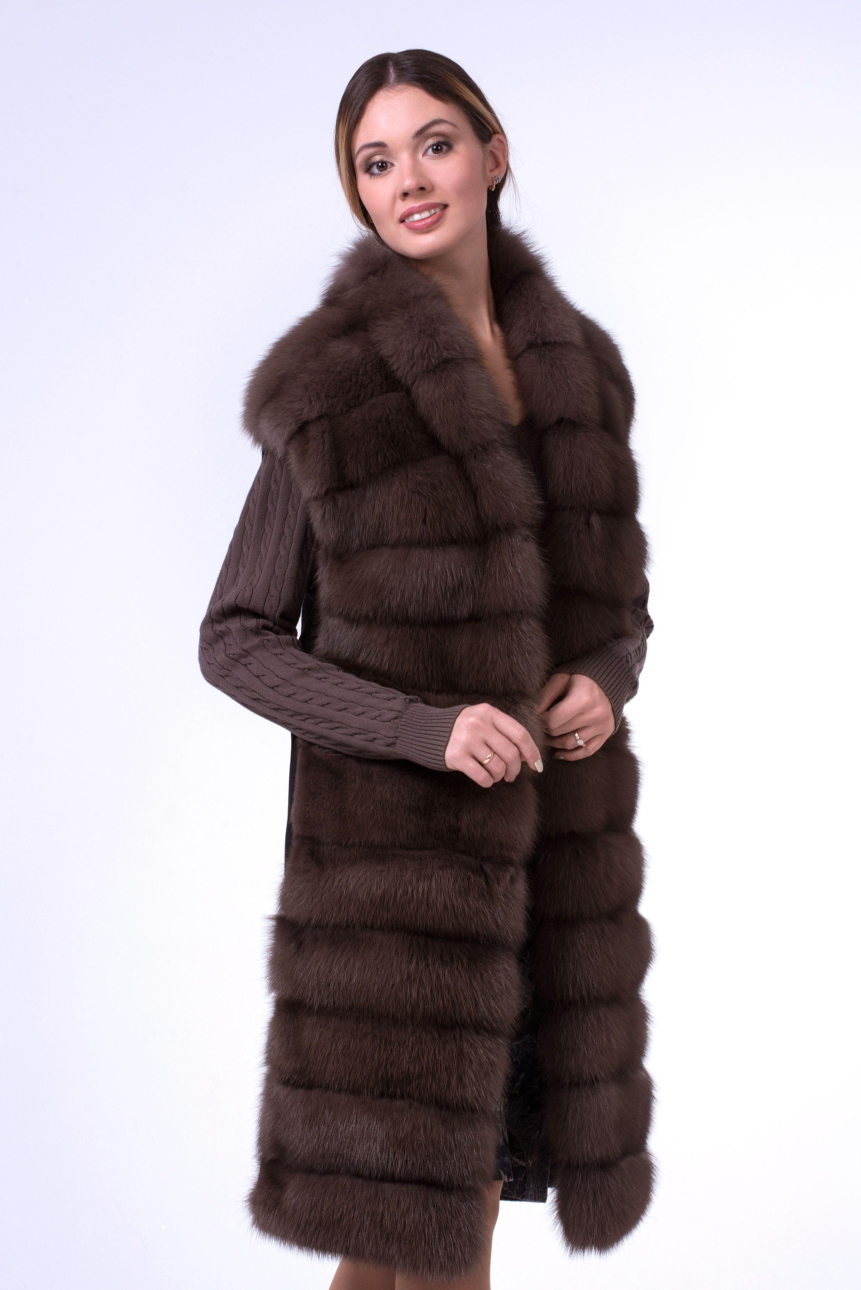 Двойка ( жилет из куницы +пальто из кашемира) фото