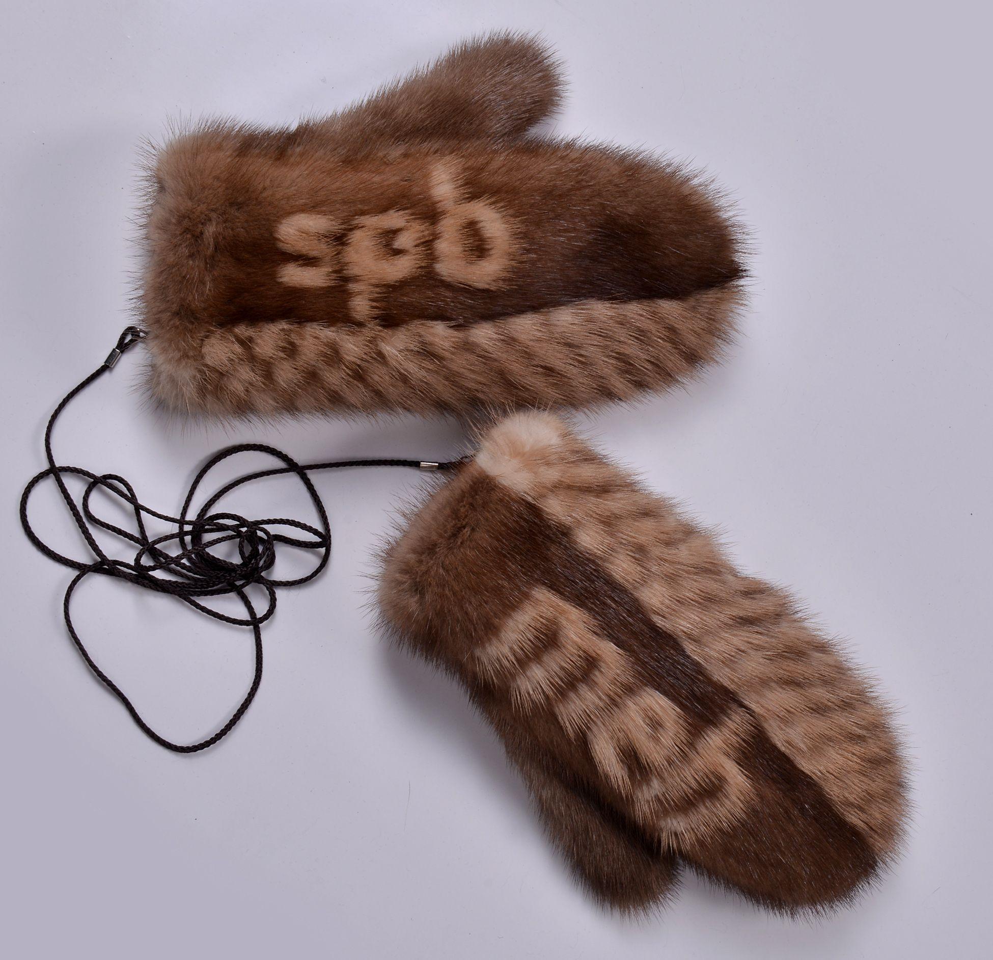 Варежки из меха норки фото