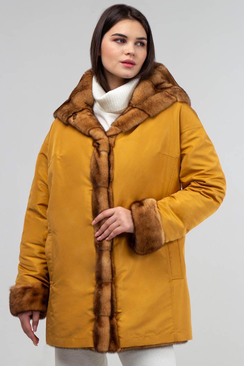 Куртка двусторонняя из норки и плащевой ткани фото