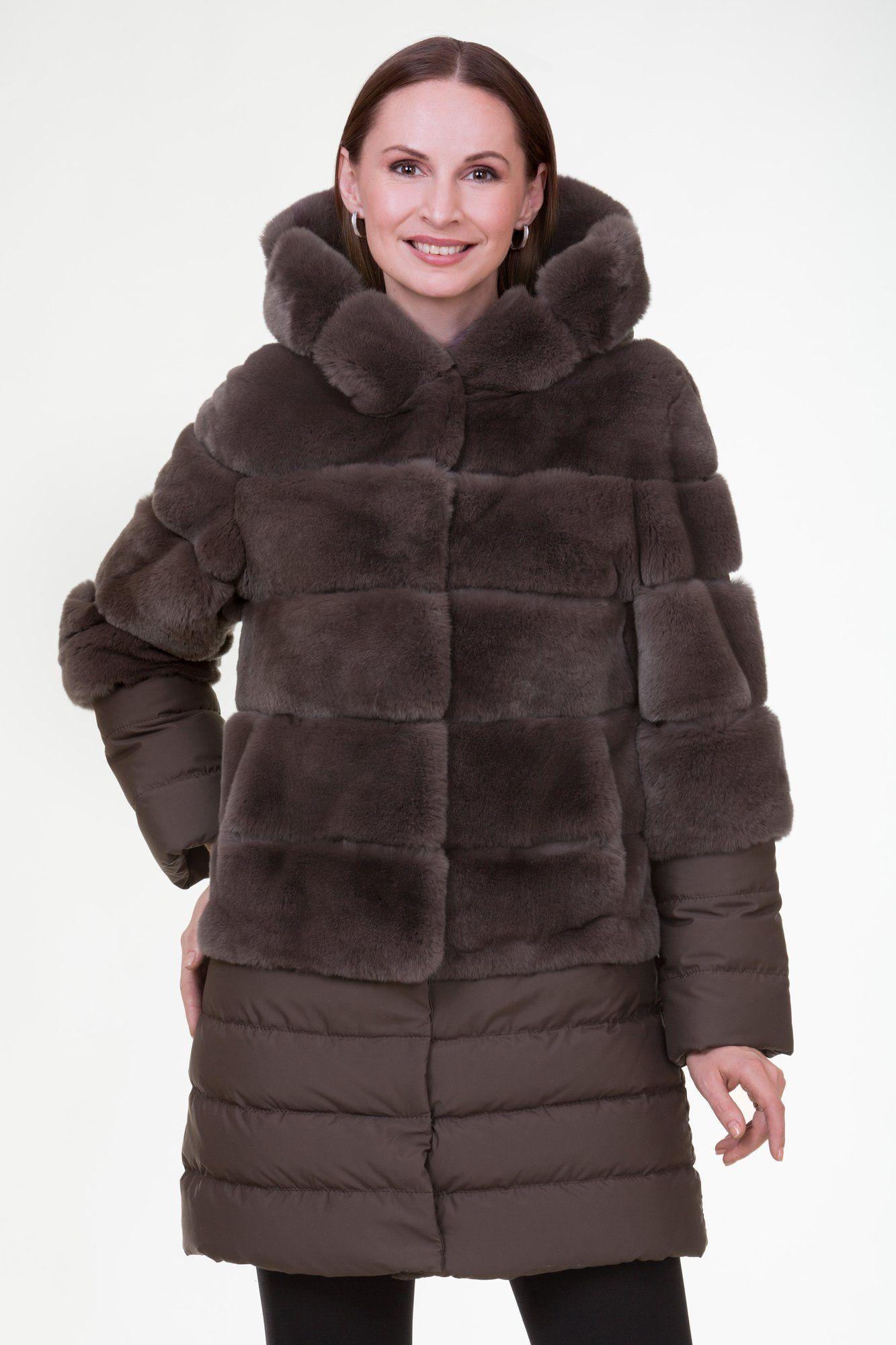 Женское пальто из меха кролика фото