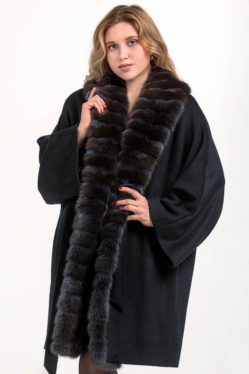 Пальто из кешемира с соболем фото