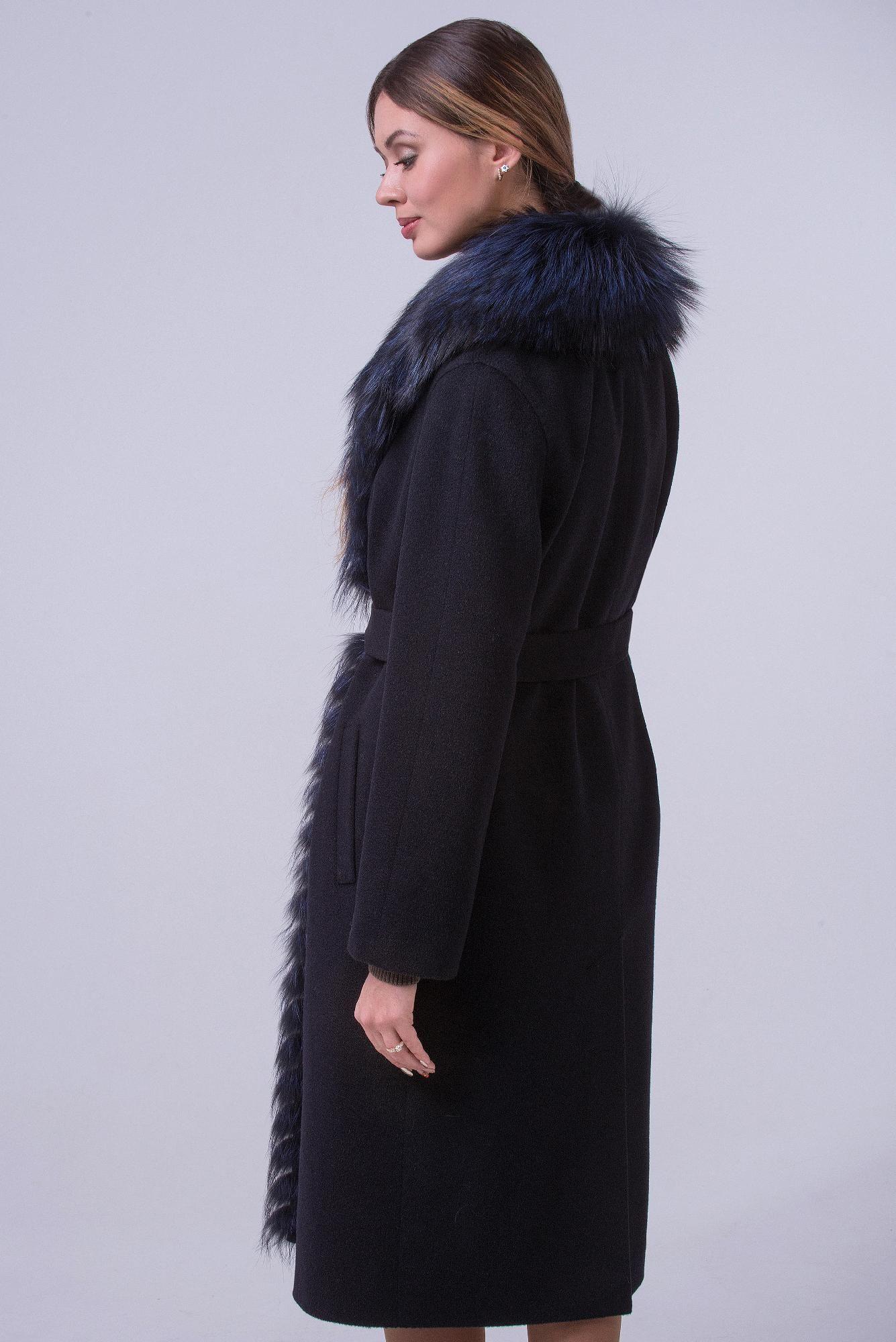 Пальто из кашемира с отделкой из лисы фото