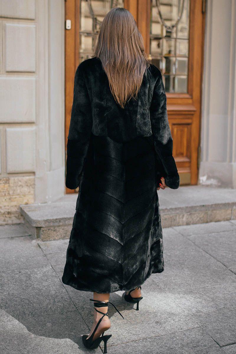 Шуба из меха норки фото