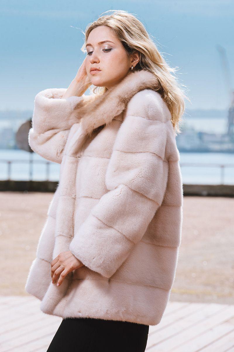 Куртка из норки с куницей фото