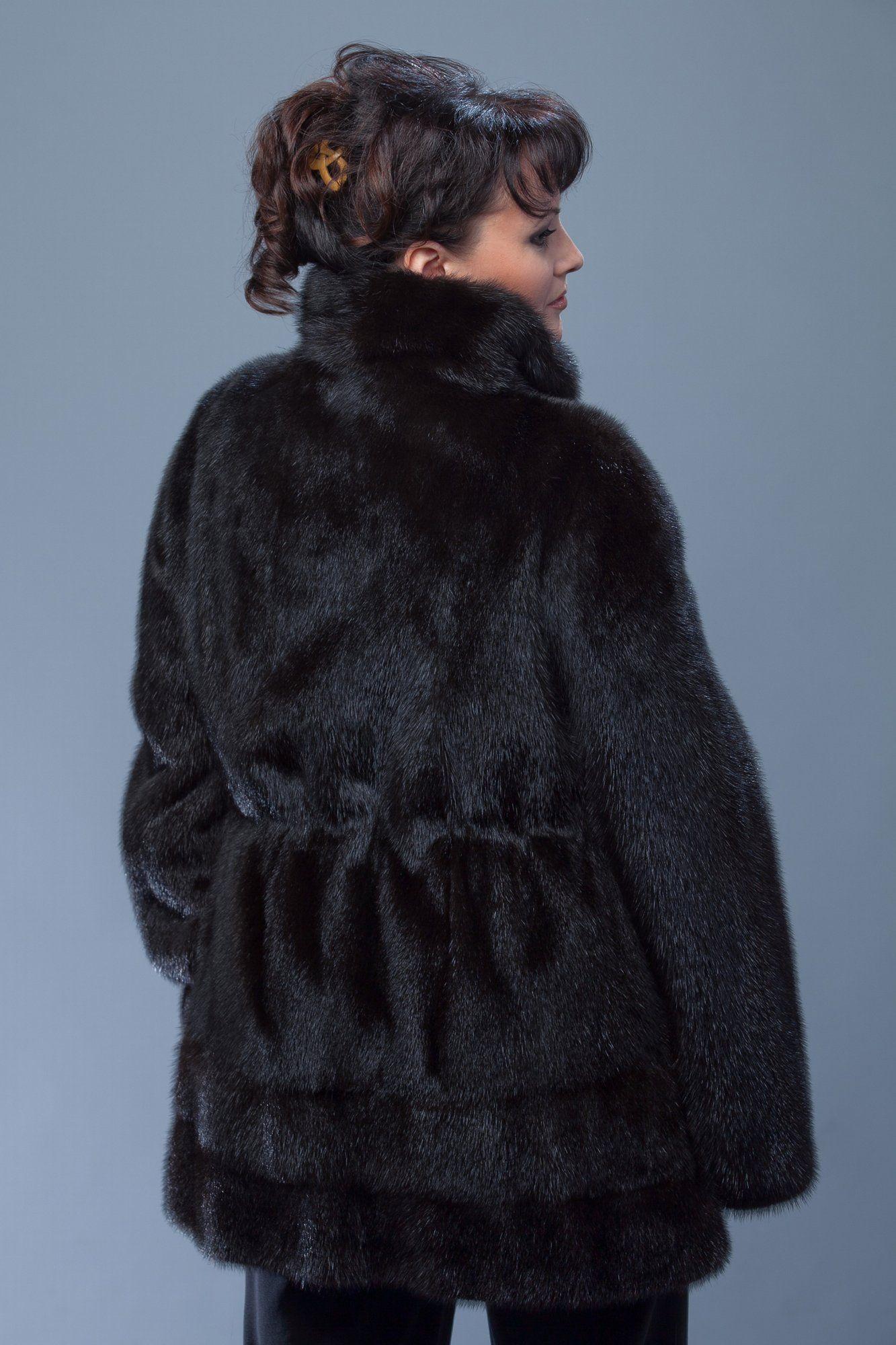 Шуба  из норки с капюшоном фото