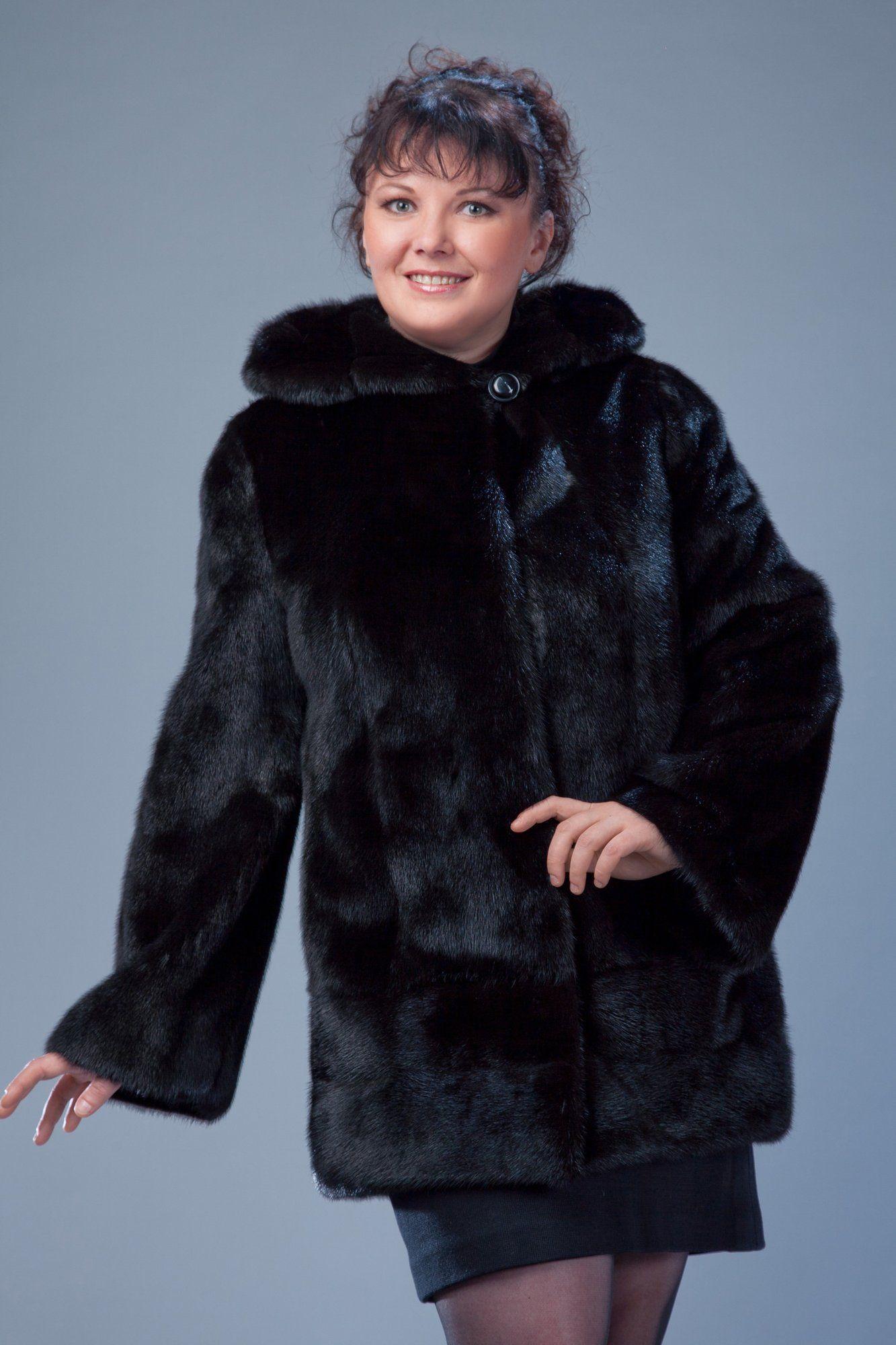 Куртка из норки с капюшоном фото