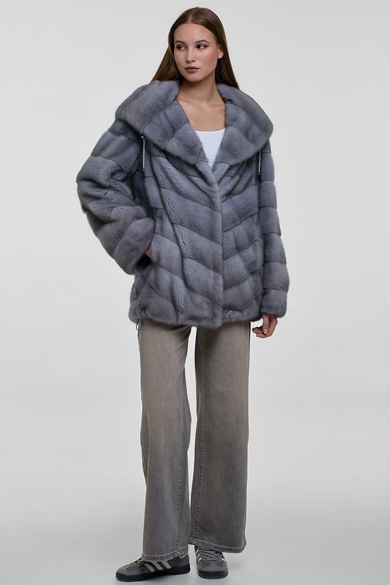 Куртка из норки с капюшоном фото