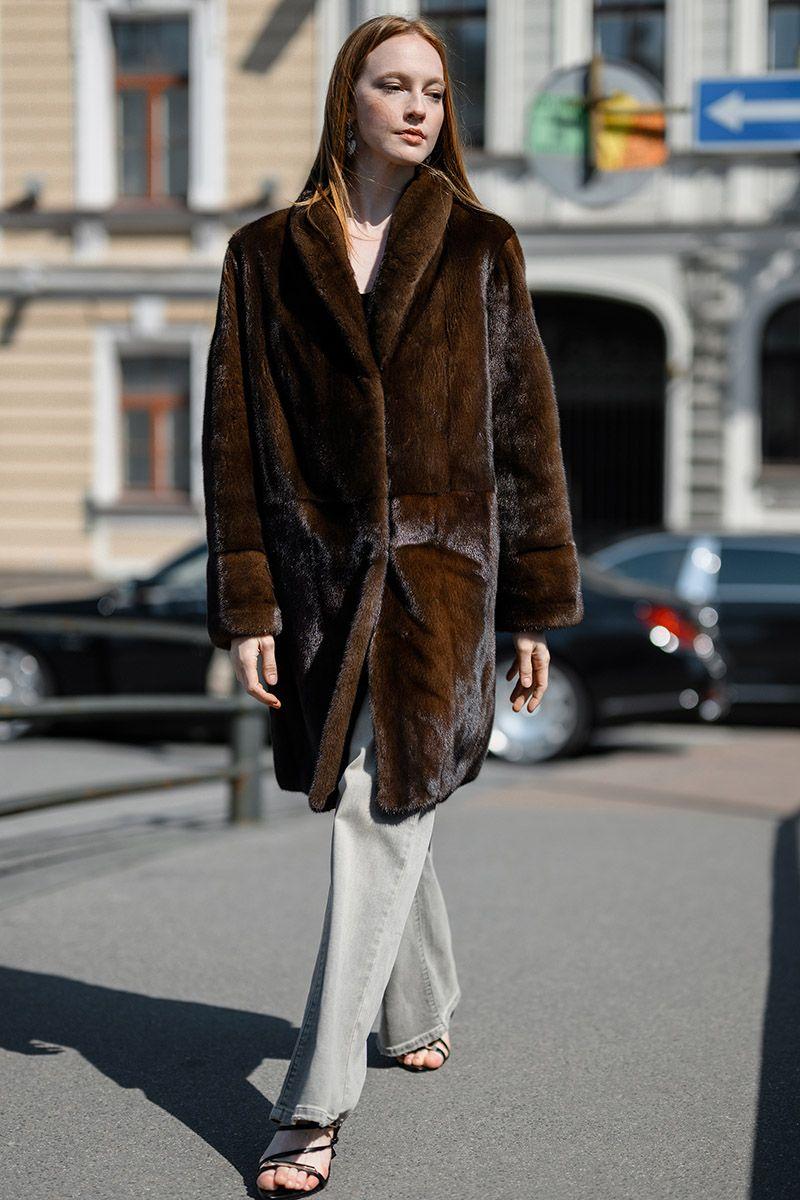 Шуба из норки фото