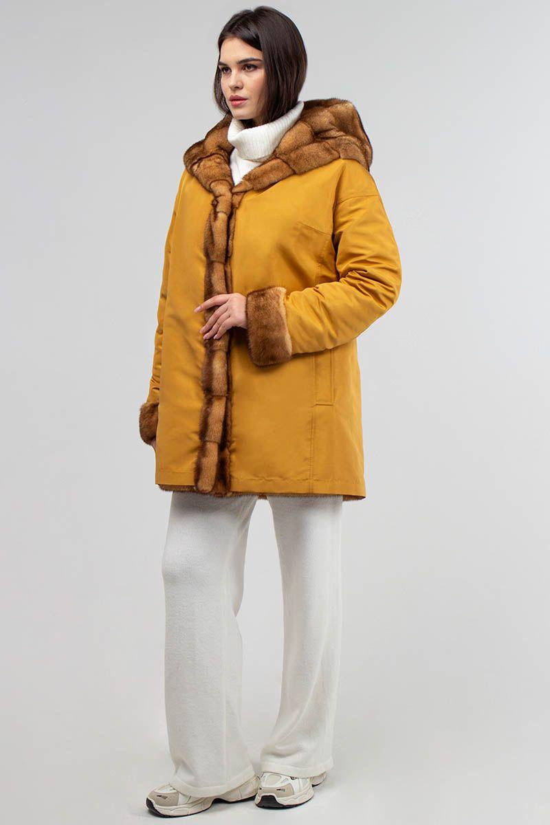 Куртка двусторонняя из норки и плащевой ткани фото