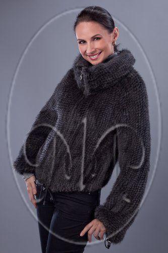 Вязаная куртка из меха норки фото