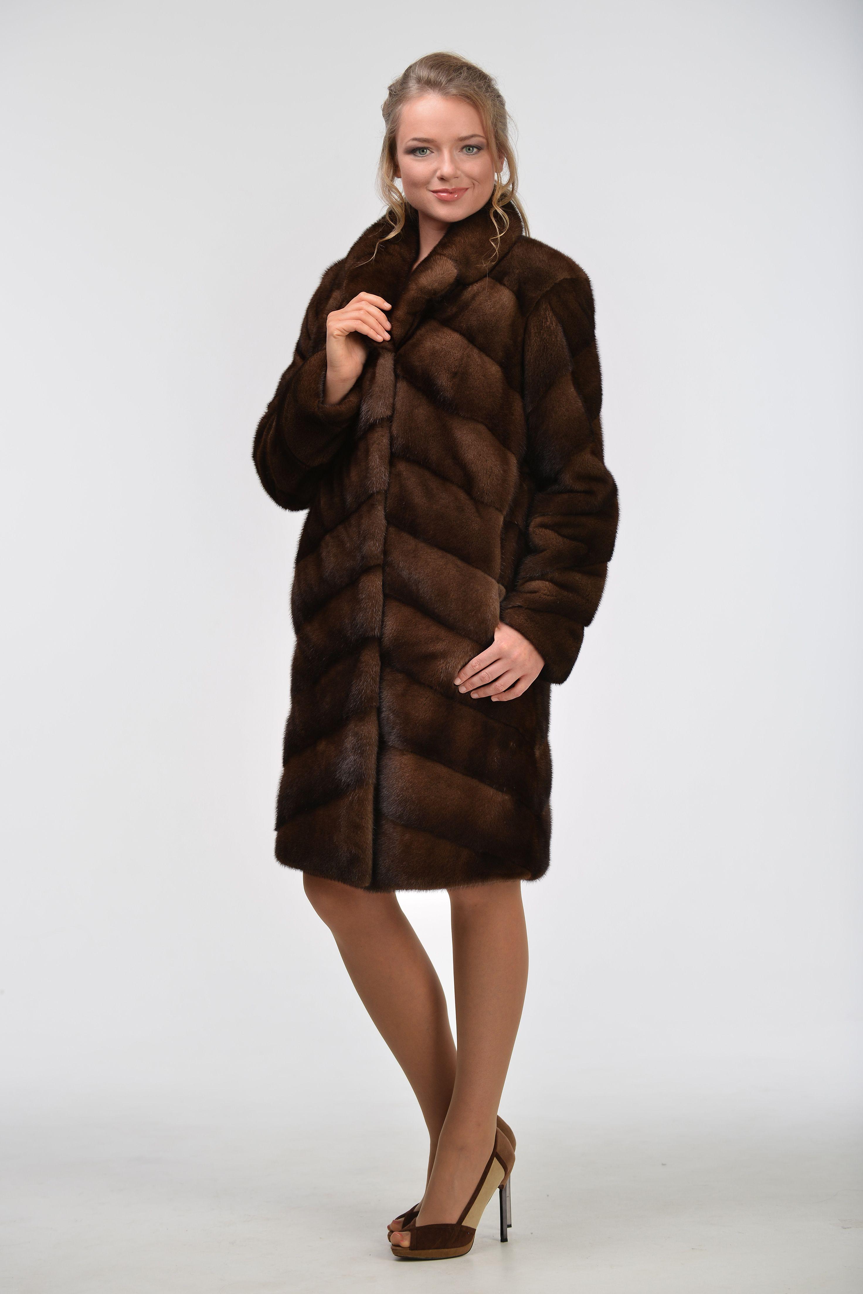 Шуба из меха норки фото