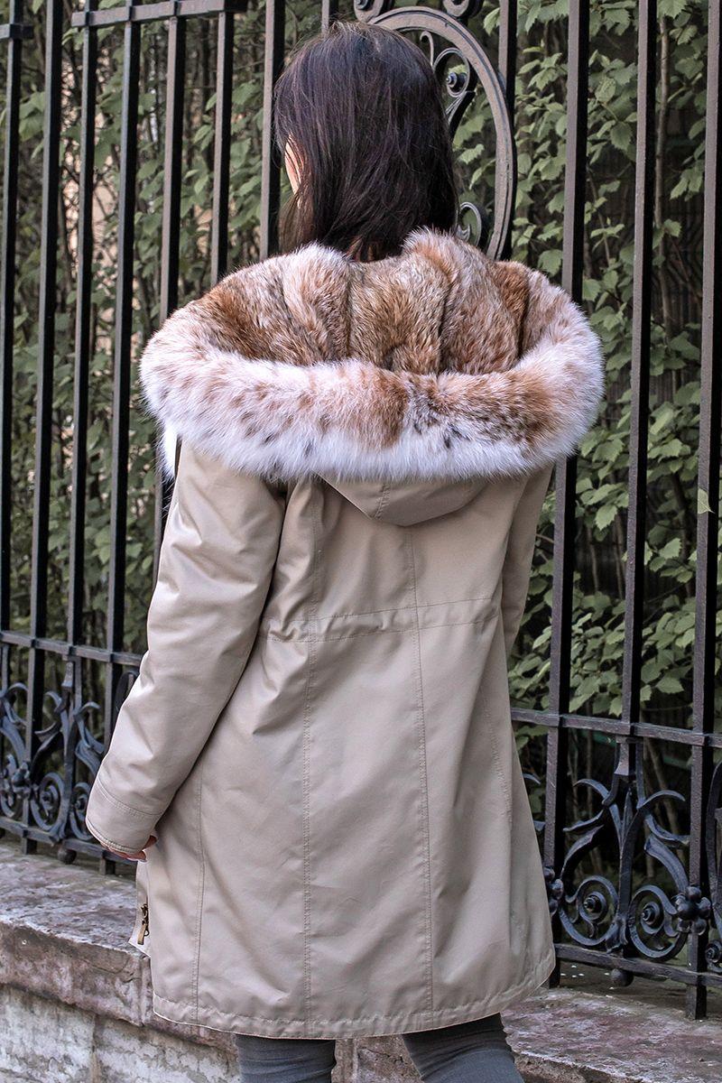 Парка с мехом рыси фото