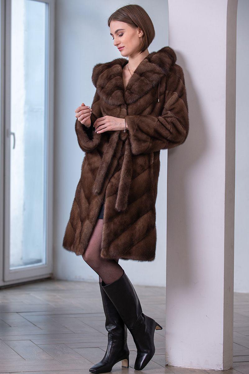 Шуба из норки фото