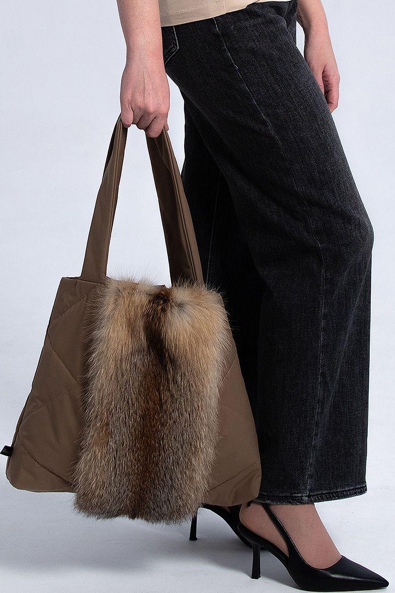 Шоппер с отделкой из лисы фото