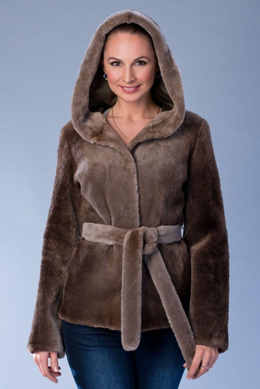 Шуба из бобра с капюшоном фото