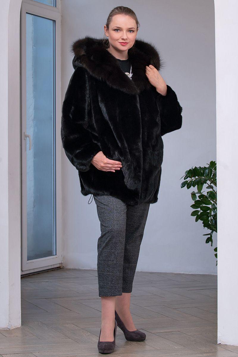 Норковая куртка с куницей фото