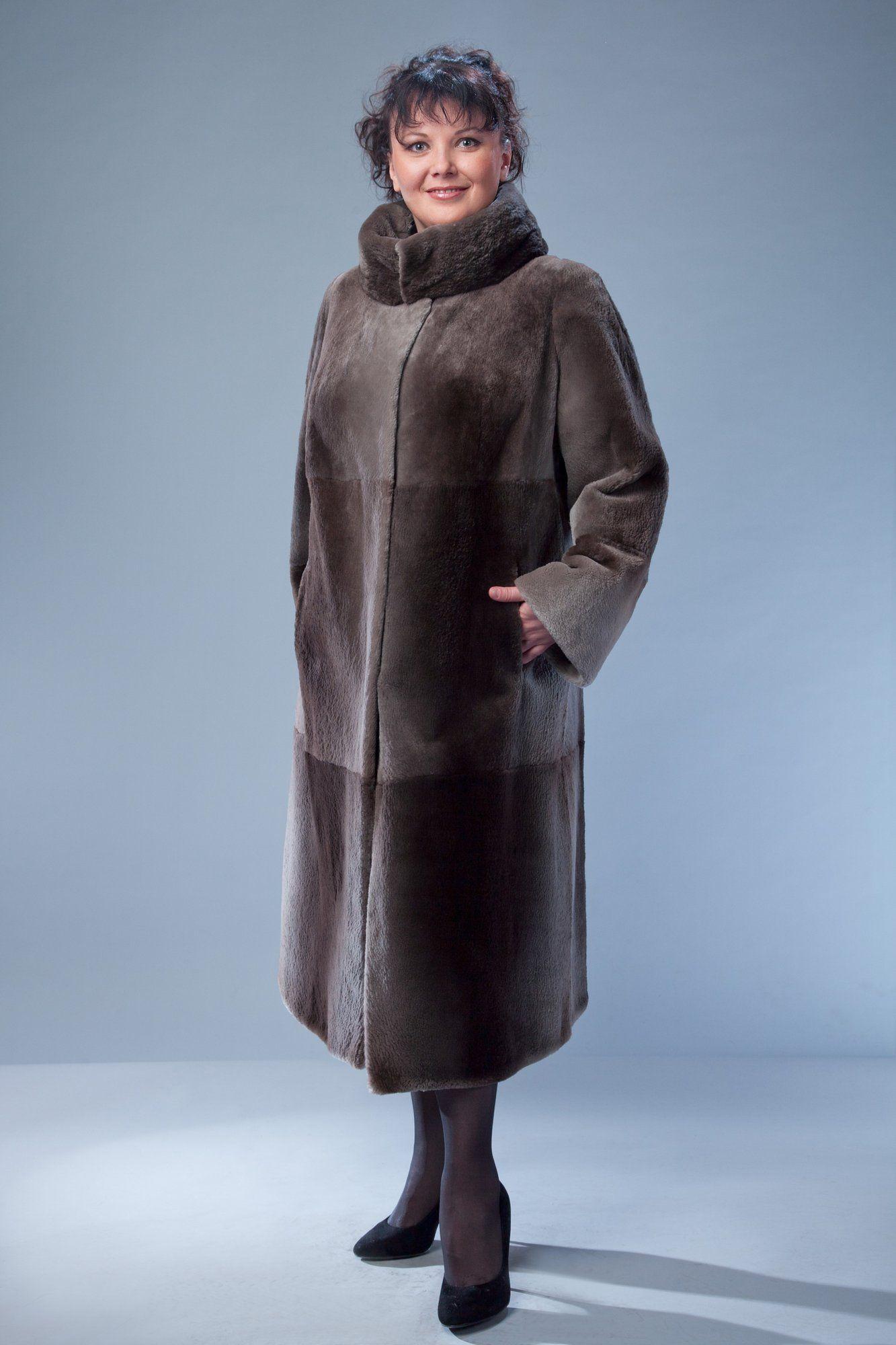 Шуба из бобра с воротником апаш фото