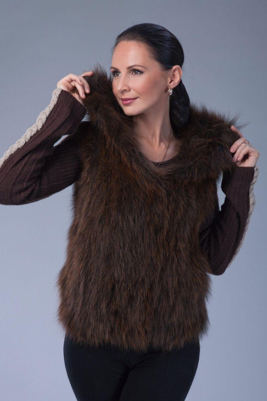 Жилет из лисы фото