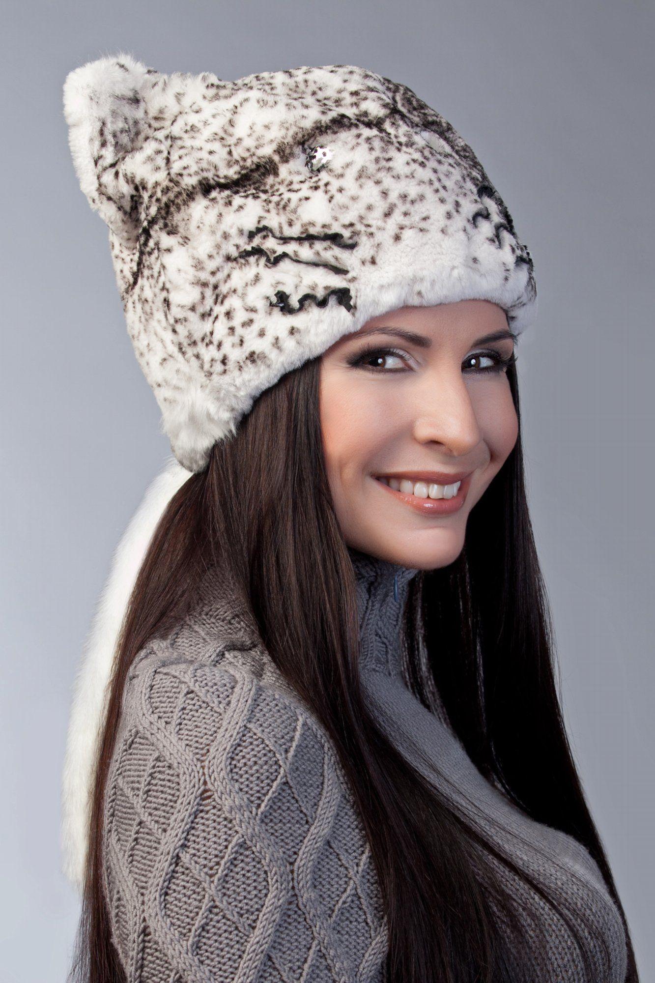 Головной убор из меха кролика фото