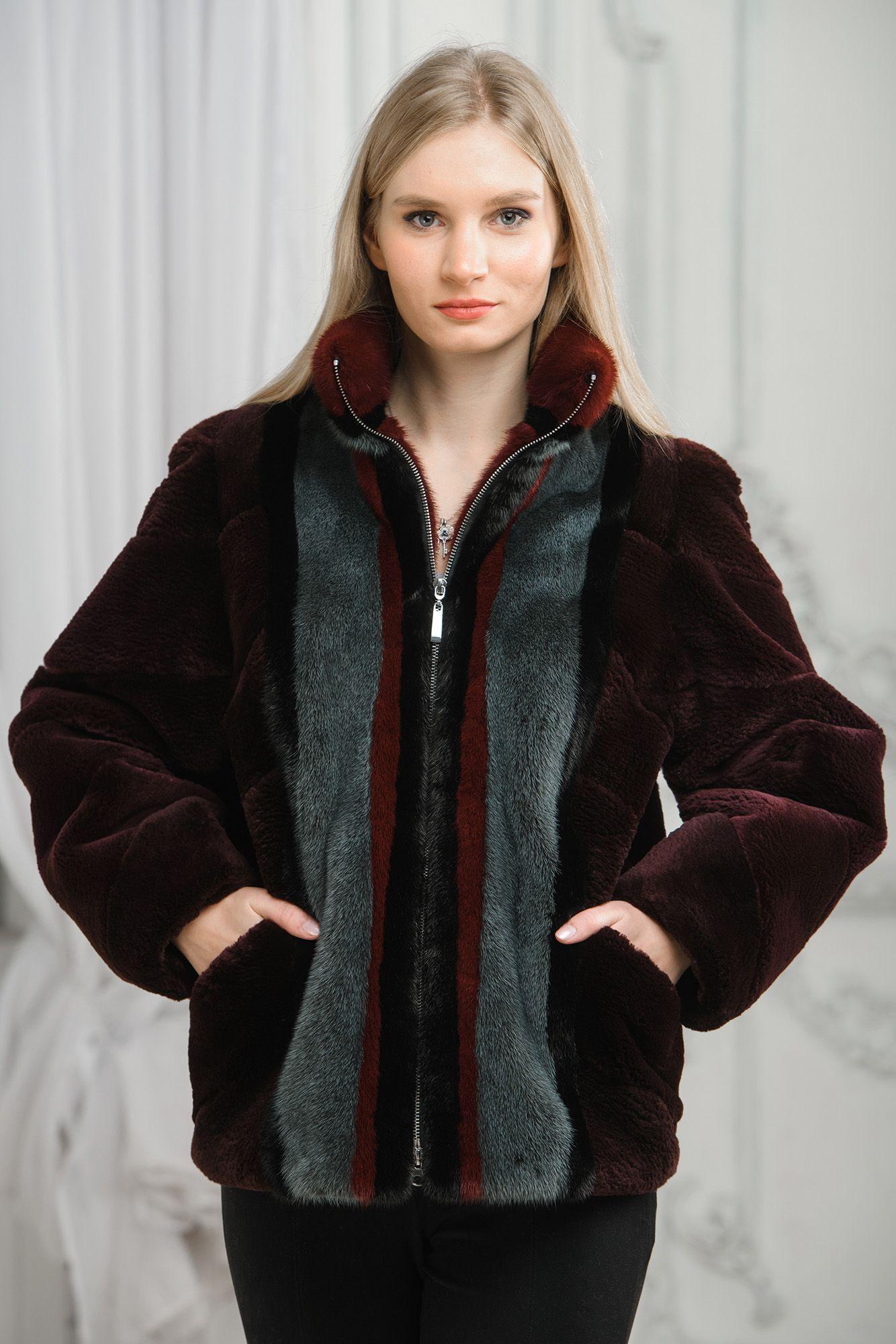 Куртка из меха бобра с норкой фото
