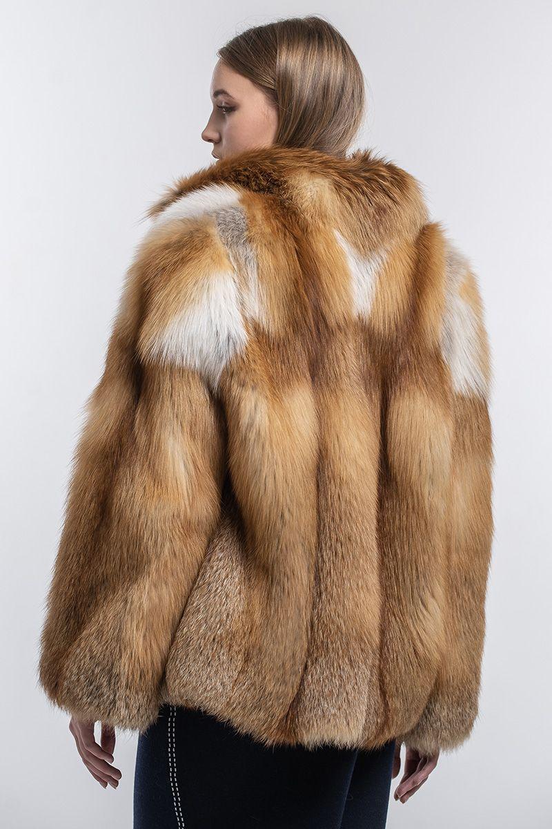 Шуба из рыжей лисы фото