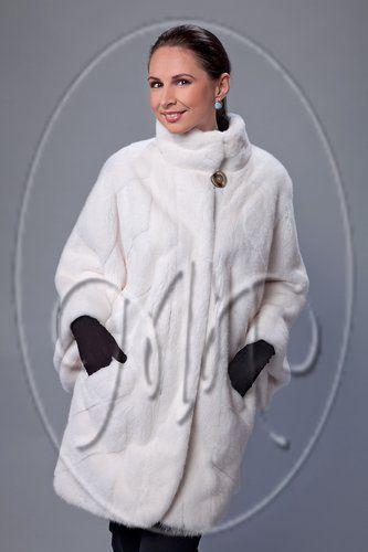 Шуба из норки с рукавом 3/4 фото