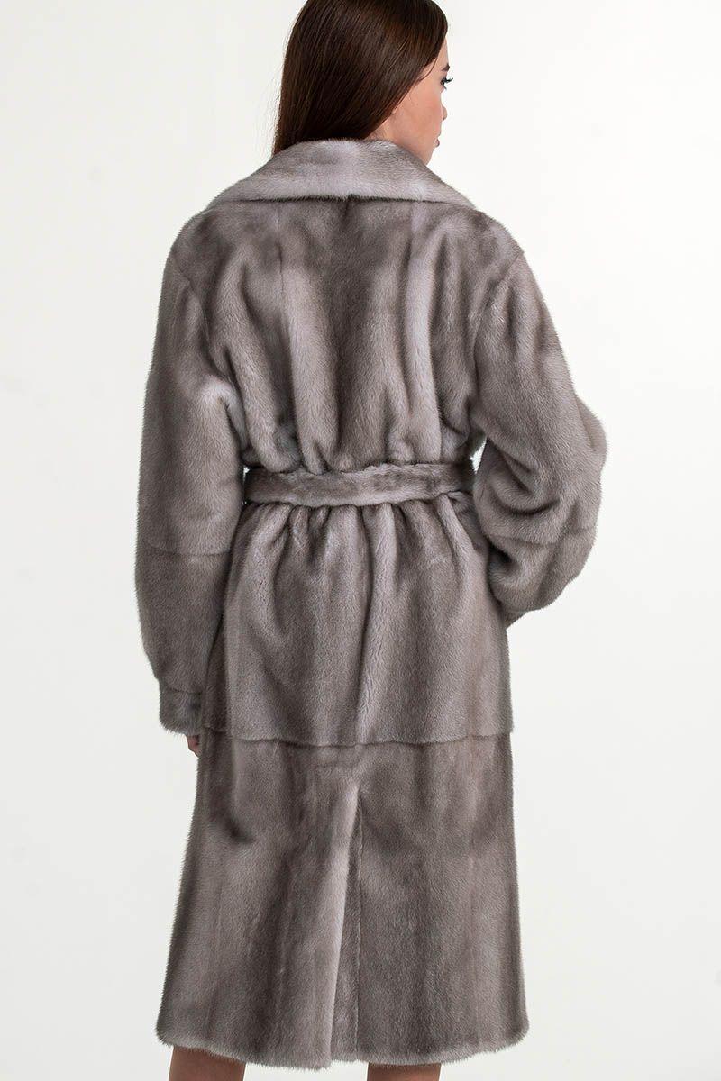 Норковая шуба с английским воротником фото