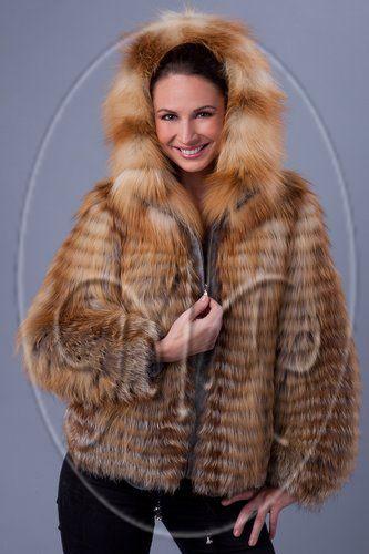 Шуба из рыжей лисы фото