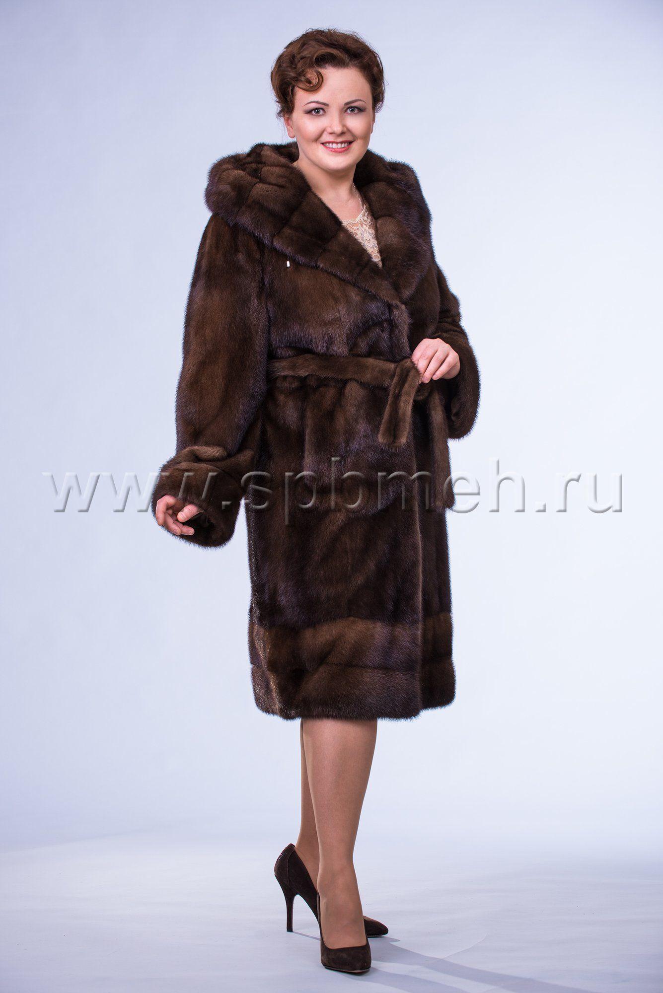 Пальто женское из меха норки фото