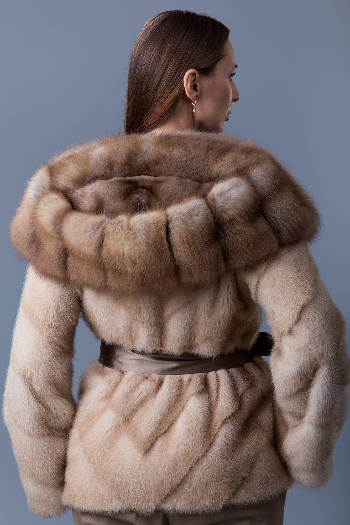 Шуба из норки с капюшоном фото