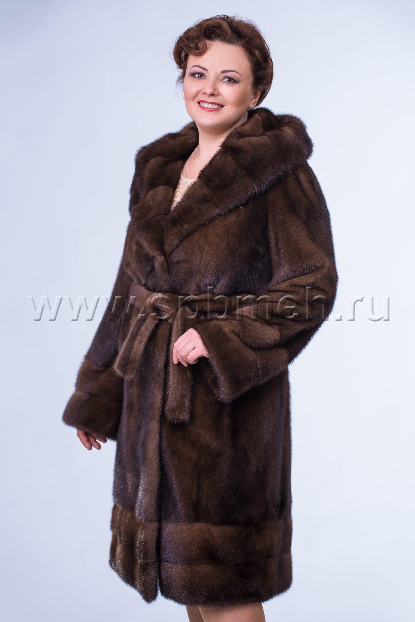 Пальто женское из меха норки фото