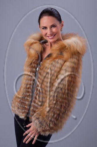 Шуба из рыжей лисы фото