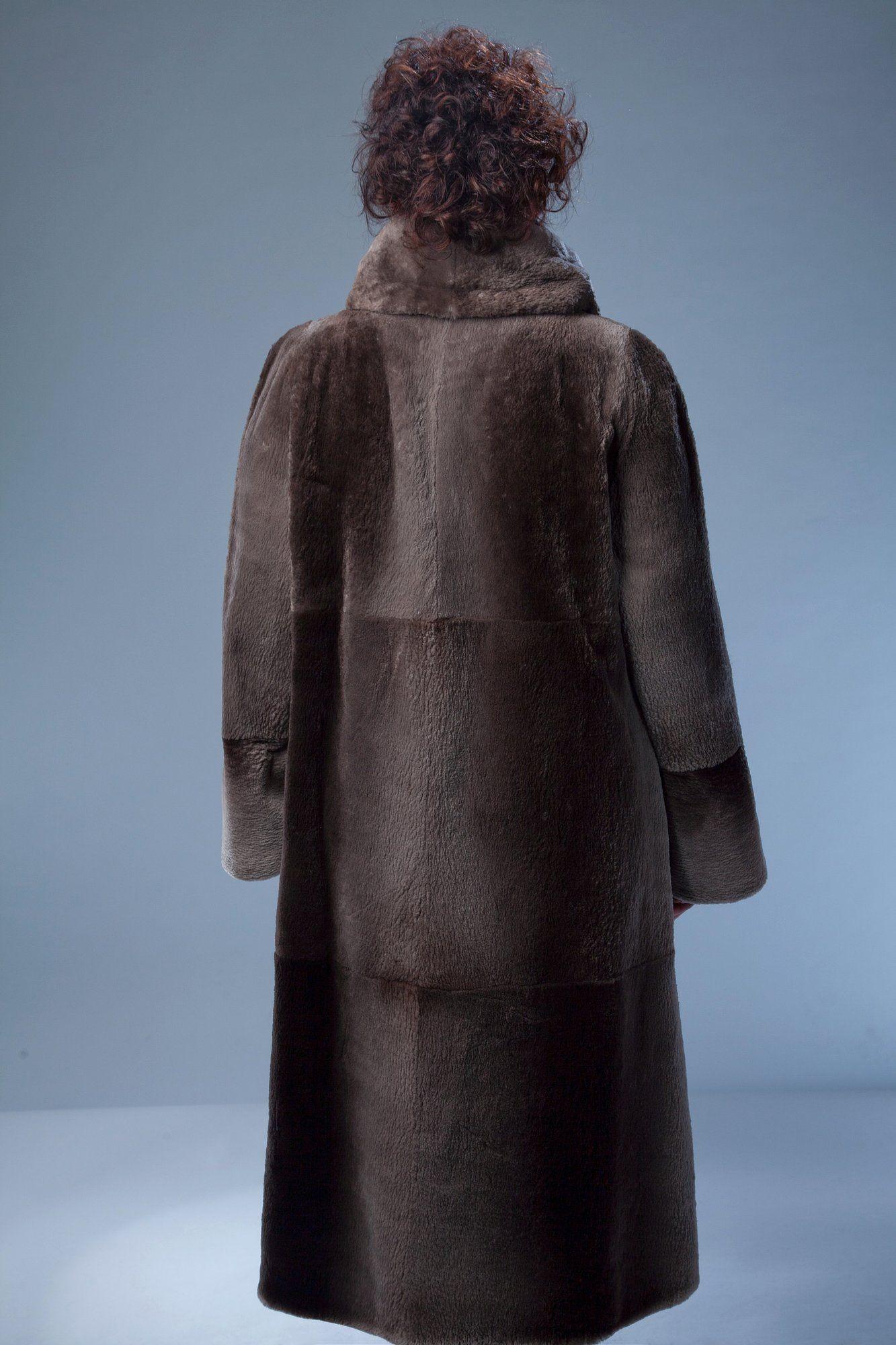 Шуба из бобра с воротником апаш фото