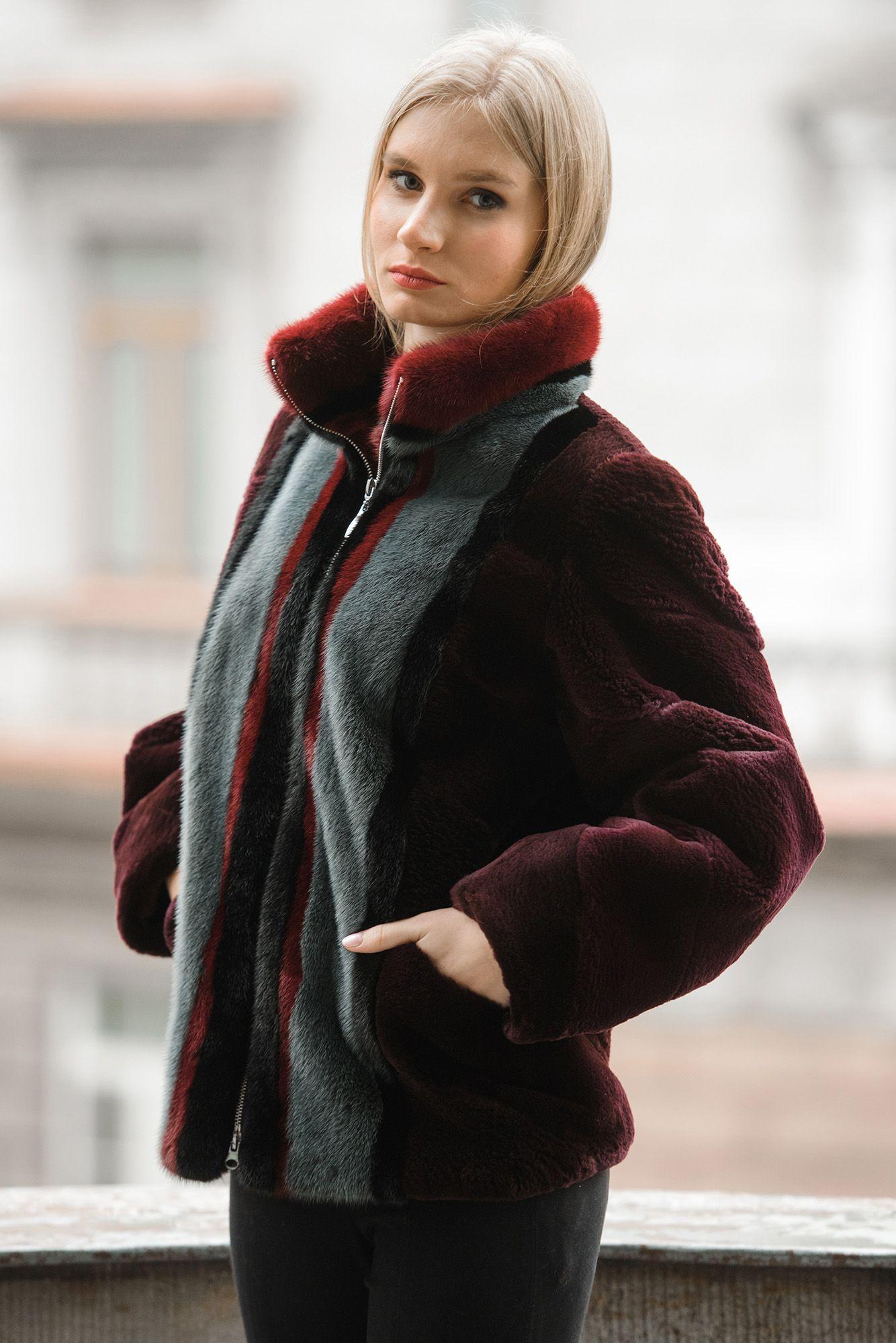 Куртка из меха бобра с норкой фото