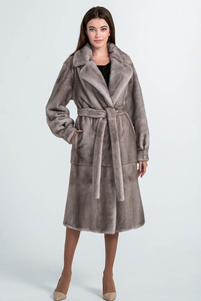 Норковая шуба с английским воротником фото