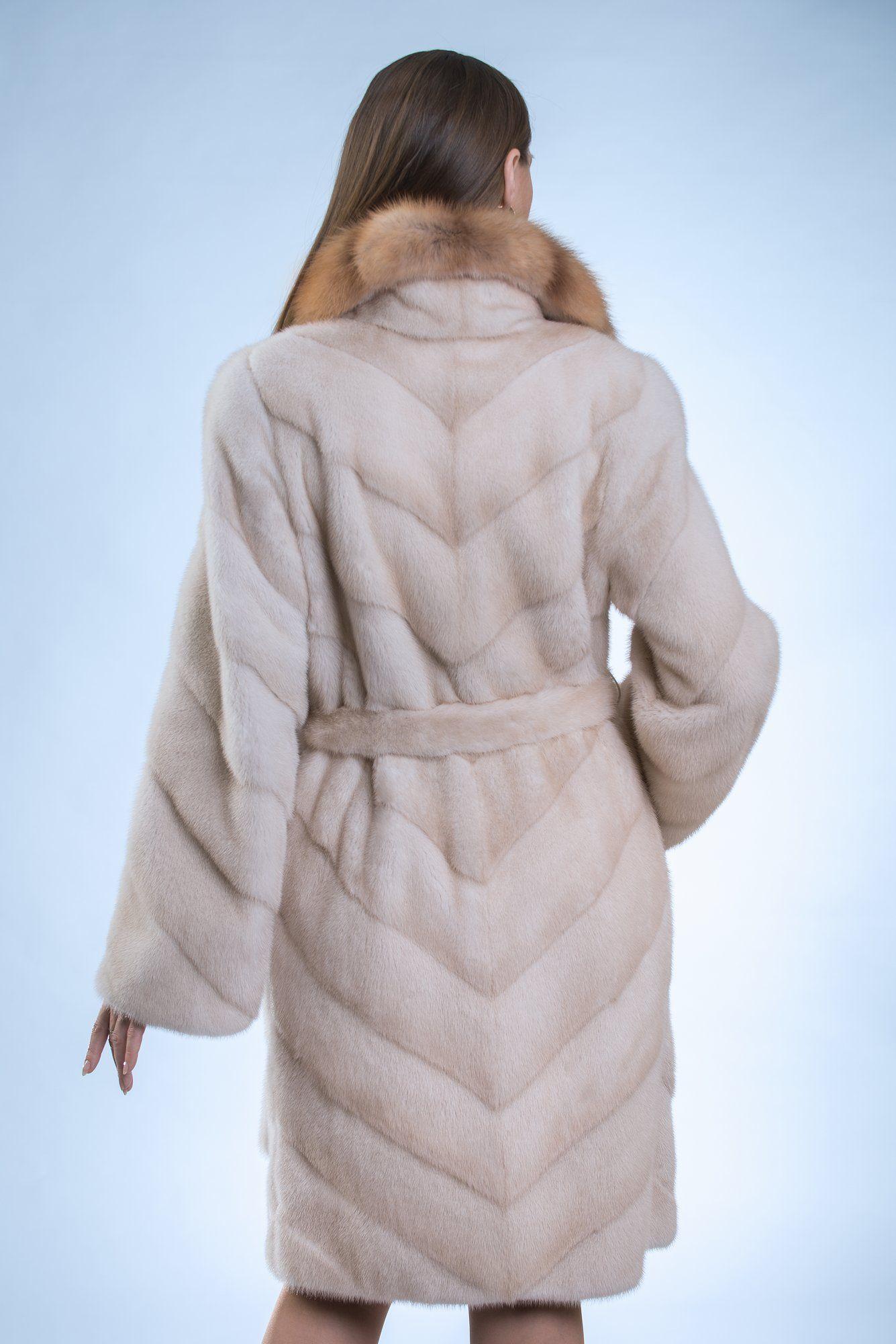 Шуба из норки с воротником фото