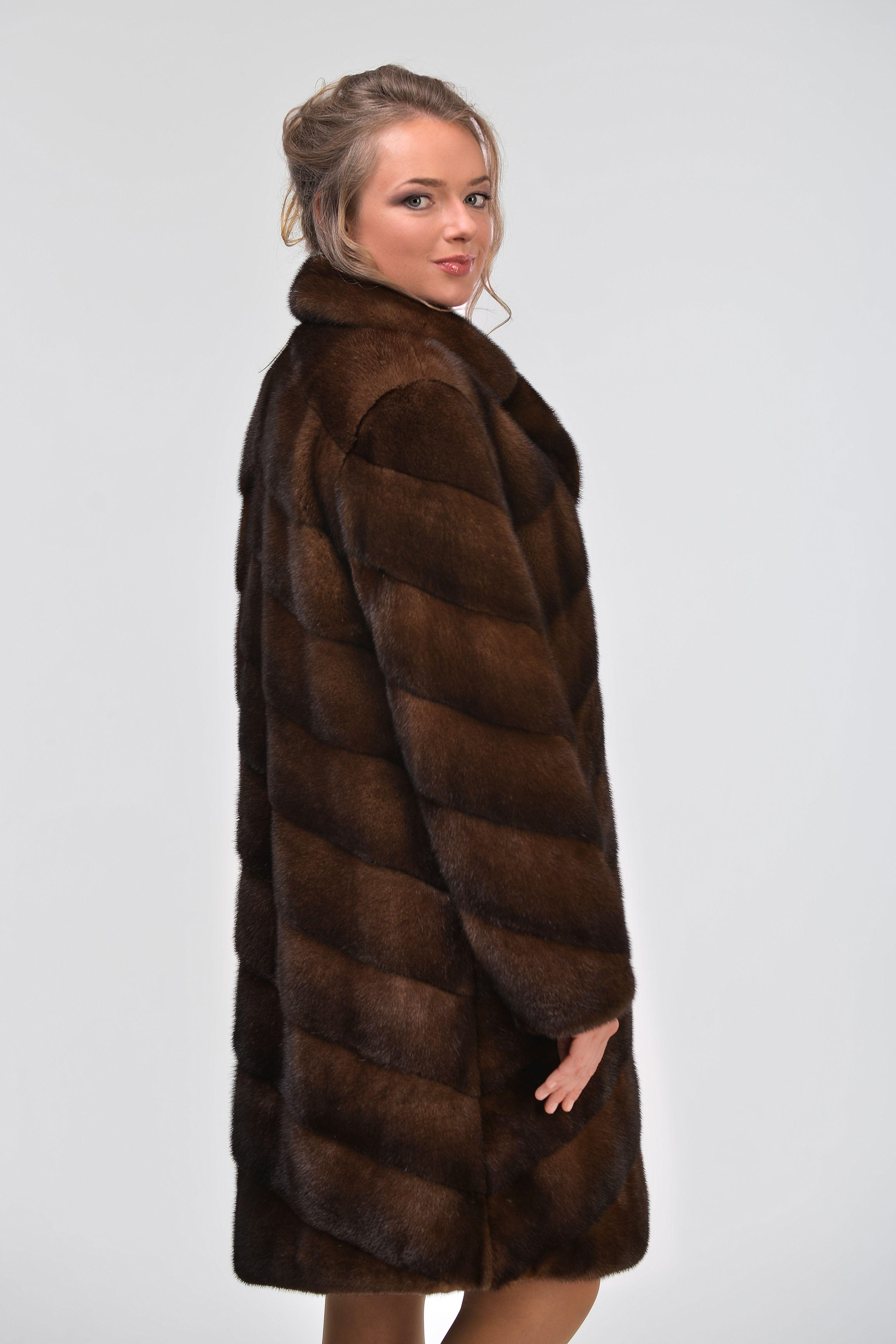Шуба из меха норки фото
