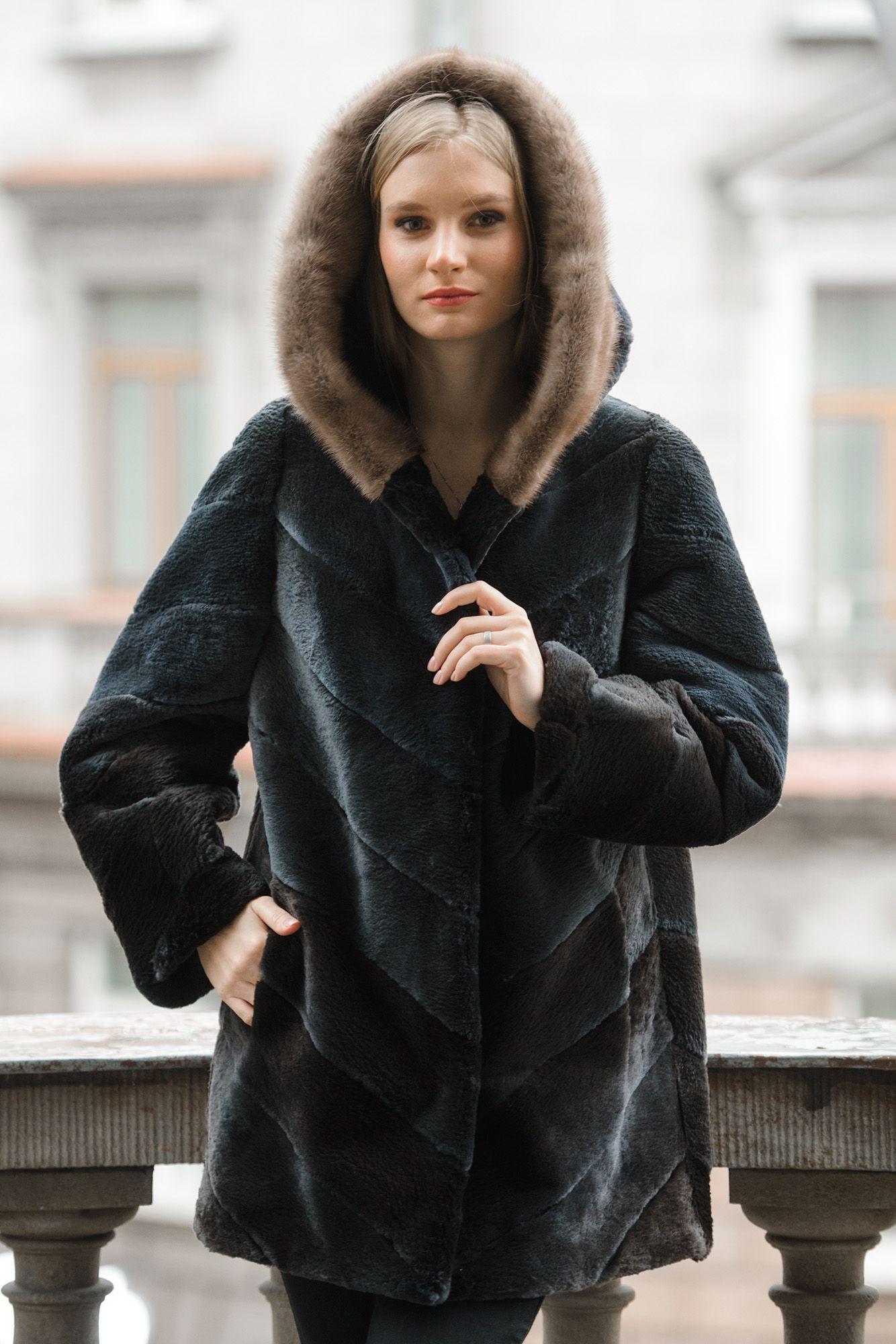 Куртка из бобра с норкой фото