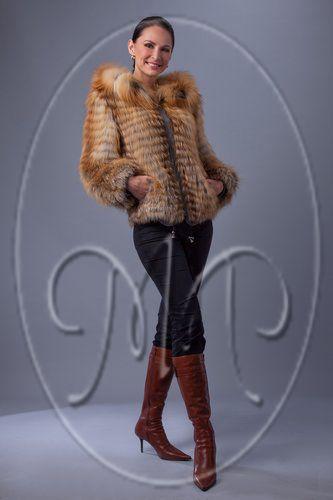Шуба из рыжей лисы фото