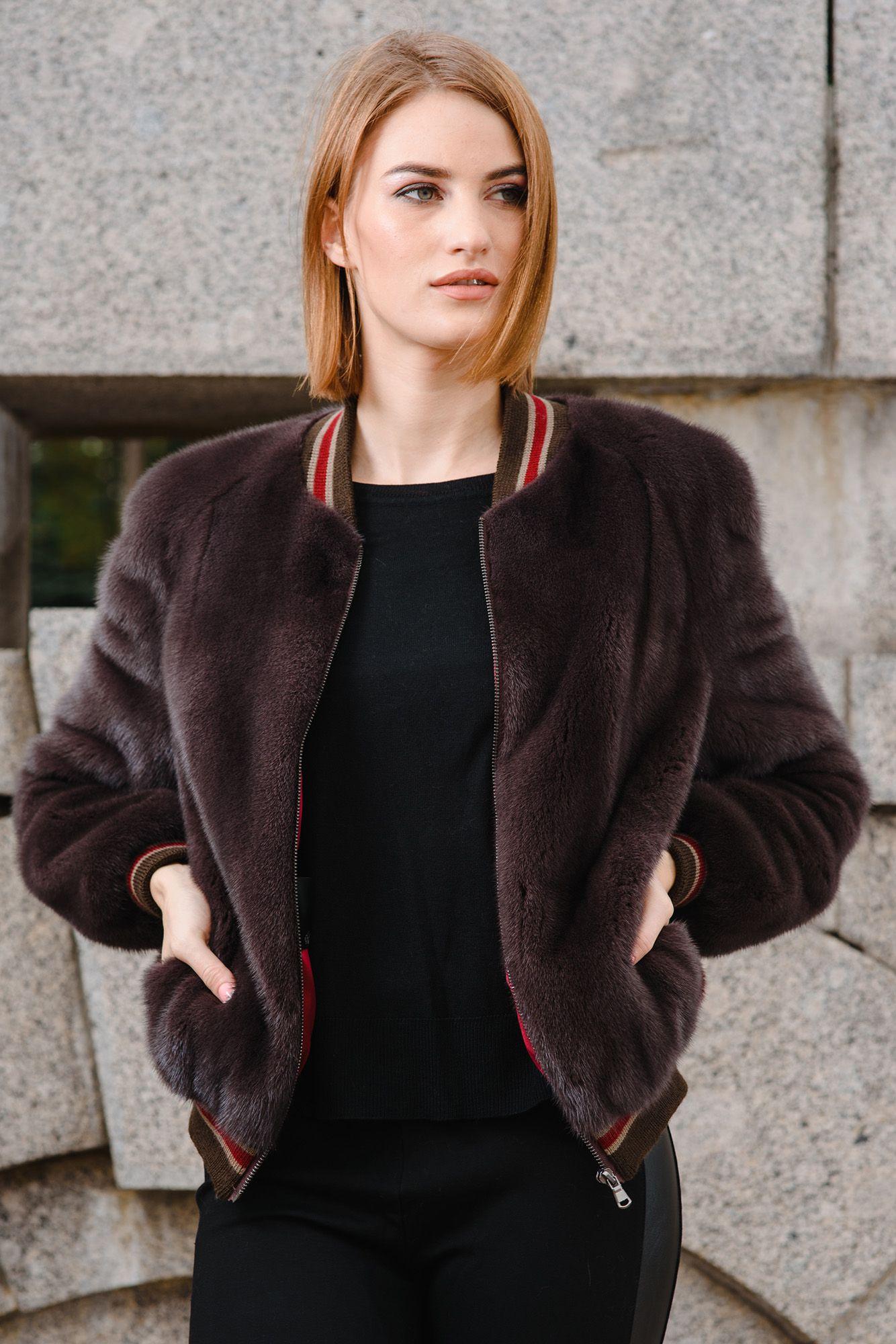 Бомбер из норки фото