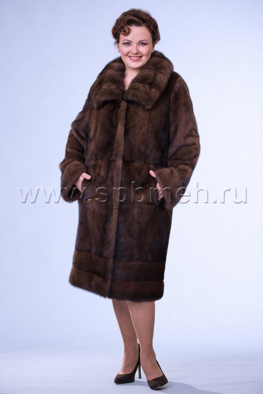 Норковая шуба с капюшоном фото