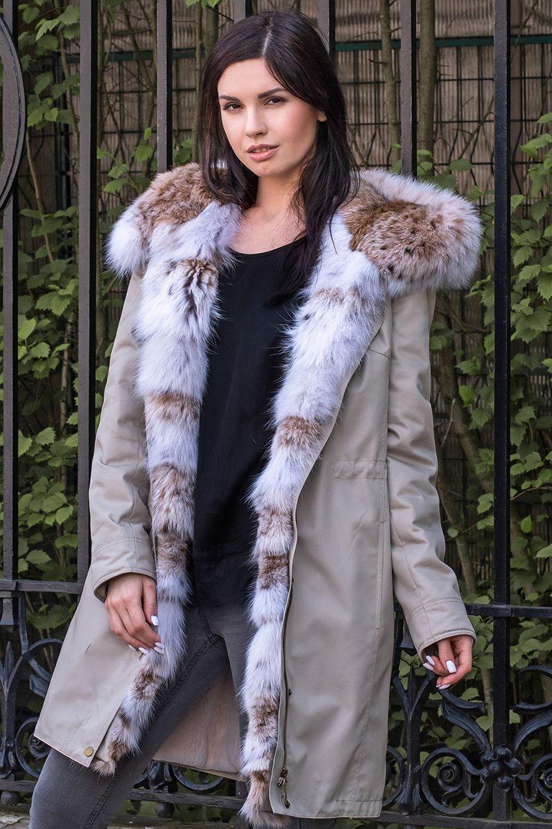 Парка с мехом рыси фото