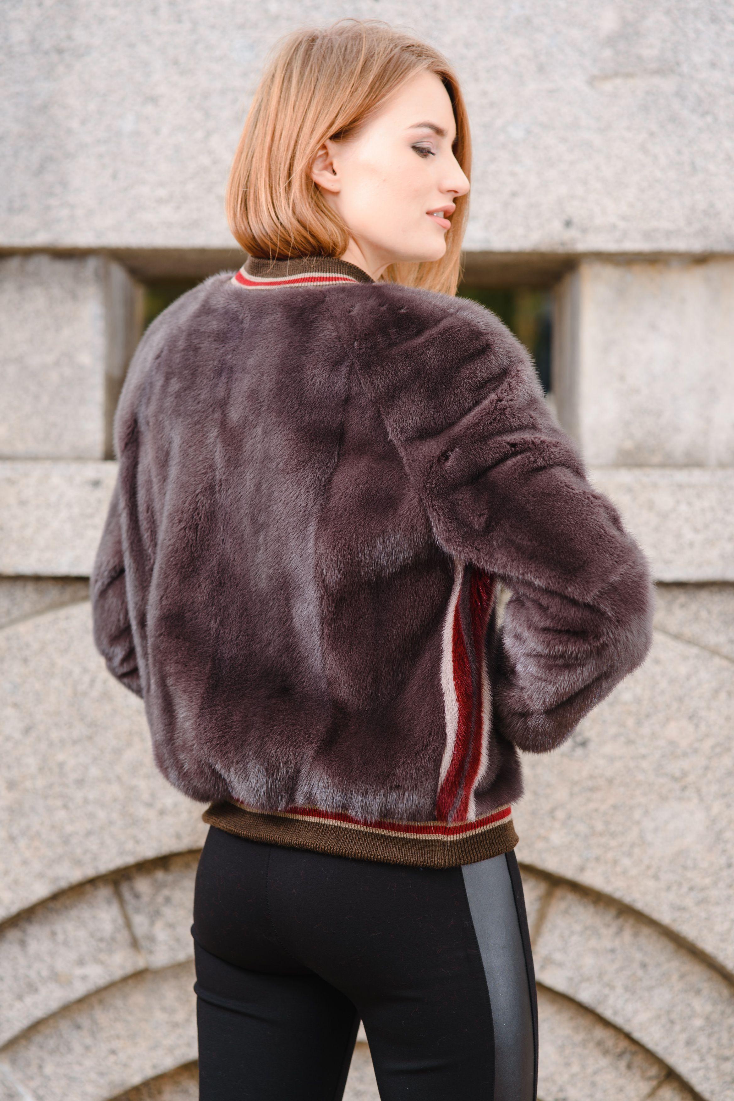 Бомбер из норки фото