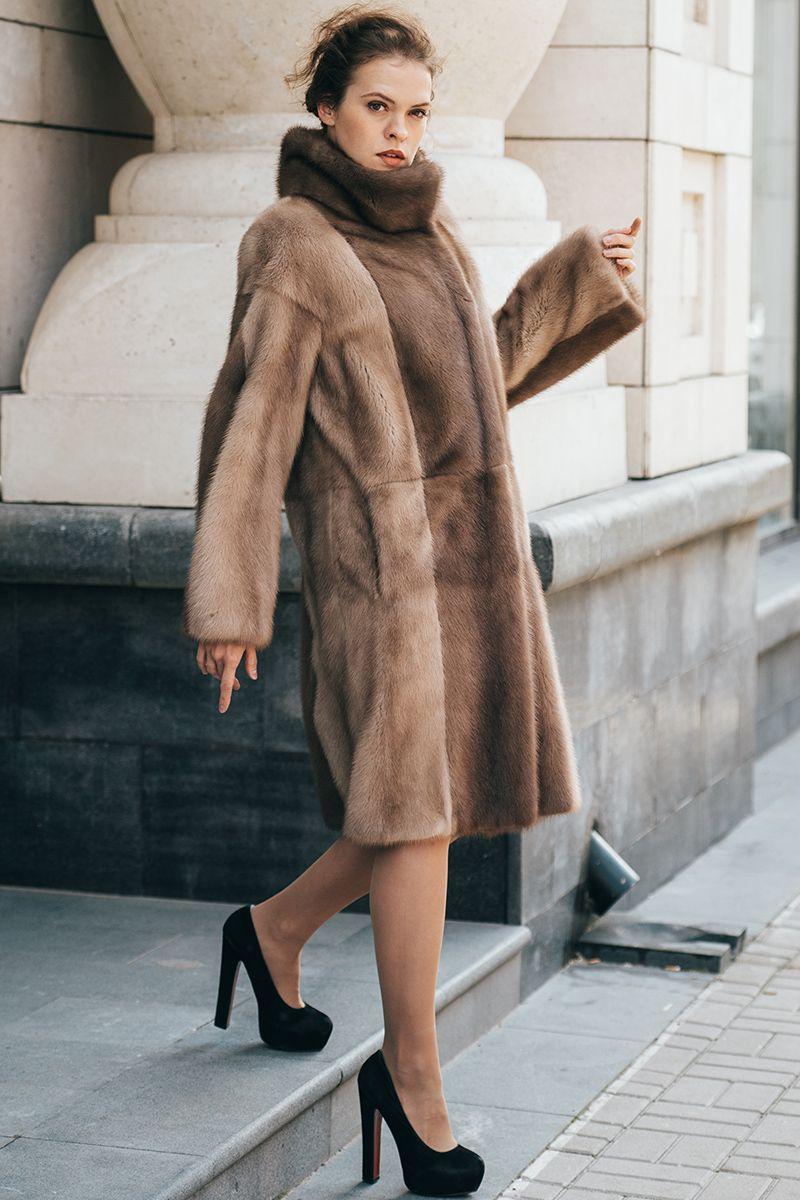 Шуба из норки фото
