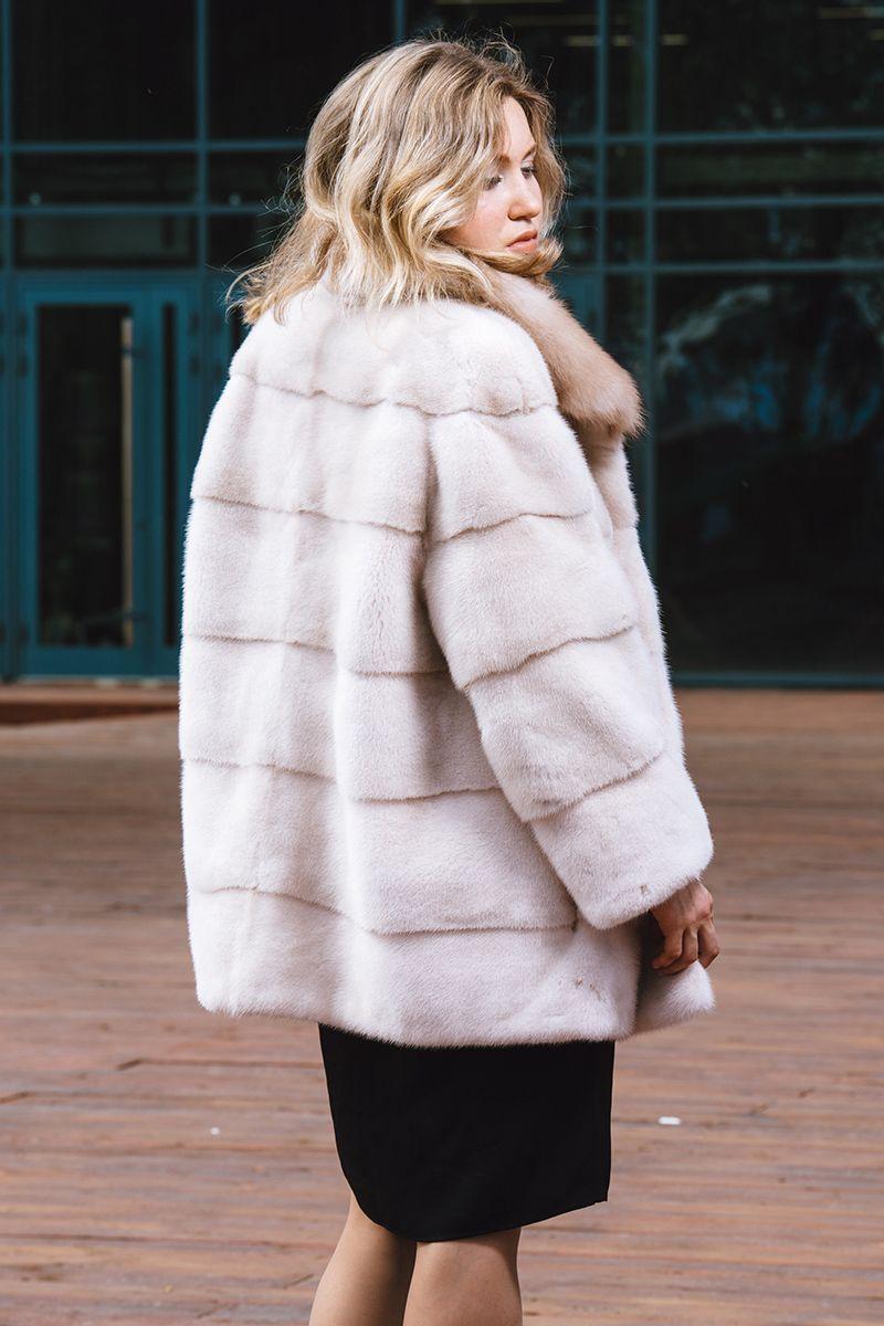 Куртка из норки с куницей фото