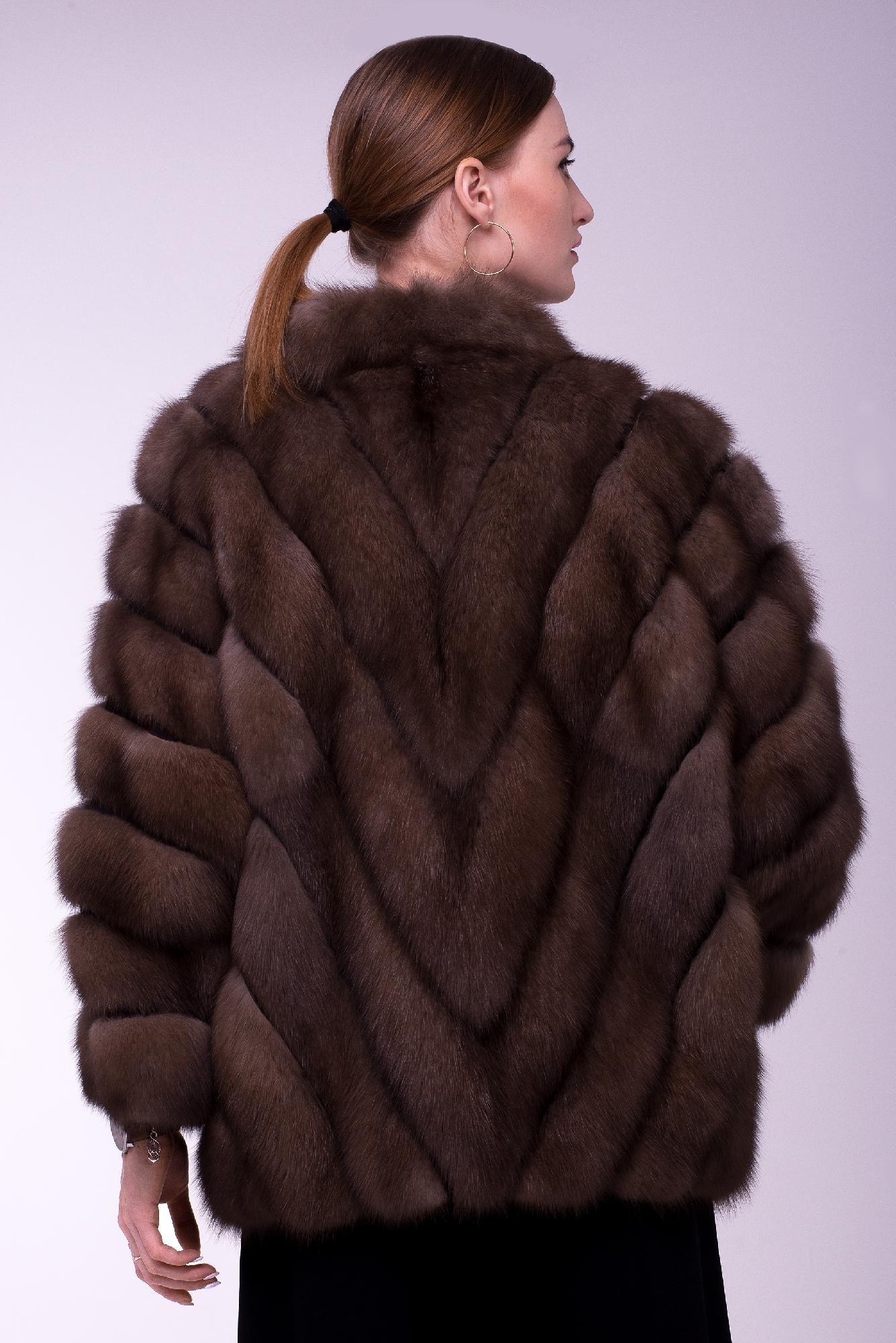 Куртка из куницы с воротником фото